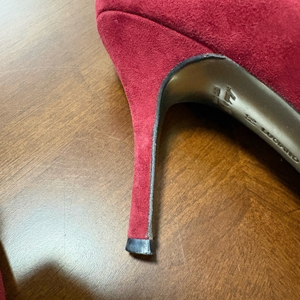 Elegant Red Peep-Toe Heels - Picture 6 of 7